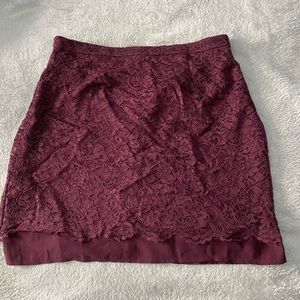 Burgundy Lace Skirt